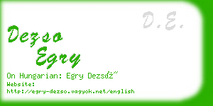 dezso egry business card